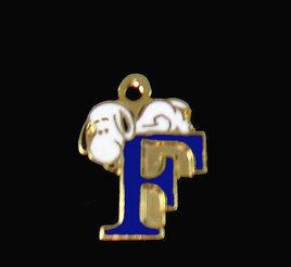Snoopy Alphabet Cloisonne Charm - Blue "F" - snoopn4pnuts.com