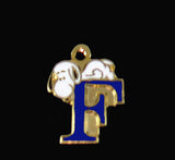 Snoopy Alphabet Cloisonne Charm - Blue "F"