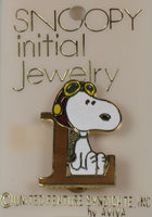 Snoopy Alphabet Cloisonne Pin - Gold 