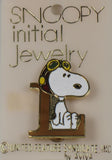 Snoopy Alphabet Cloisonne Pin - Gold "L"