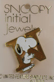 Snoopy Alphabet Cloisonne Pin - Gold "N"