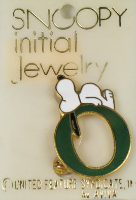Snoopy Alphabet Cloisonne Pin - Green "O" - snoopn4pnuts.com