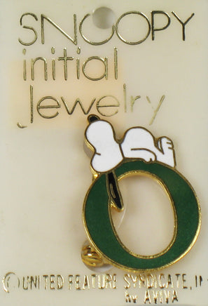 Snoopy Alphabet Cloisonne Pin - Green "O" - snoopn4pnuts.com