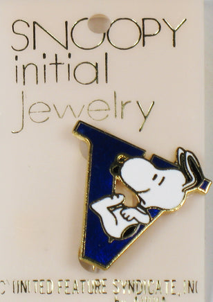 Snoopy Alphabet Cloisonne Pin - Blue "V" - snoopn4pnuts.com