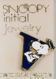 Snoopy Alphabet Cloisonne Pin - Blue "V"