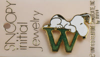 Snoopy Alphabet Cloisonne Pin - Green 