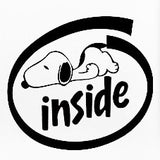 "Snoopy Inside" Die-Cut Vinyl Decal - Black