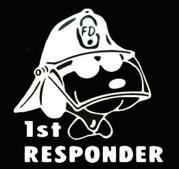 "First Responder" Snoopy Die-Cut Vinyl Decal - White