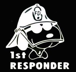 "First Responder" Snoopy Die - Cut Vinyl Decal - White - snoopn4pnuts.com