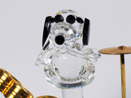 Silver Deer Vintage Snoopy Joe Cool Drummer Crystal Figurine and 4 - Piece Drum Set - RARE! - snoopn4pnuts.com