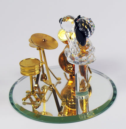 Silver Deer Vintage Snoopy Joe Cool Drummer Crystal Figurine and 4 - Piece Drum Set - RARE! - snoopn4pnuts.com