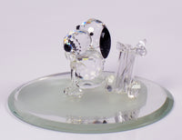 Silver Deer Vintage Crystal Snoopy Golfer With Removable Clubs - RARE! - snoopn4pnuts.com