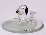 Silver Deer Vintage Crystal Snoopy Golfer With Removable Clubs - RARE!