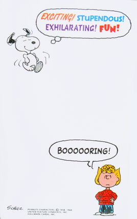 Snoopy And Sally Vintage Note Pad
