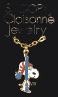 Snoopy Skier Cloisonne Necklace