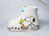 Snoopy Vintage Baby Shoe Planter - Blue - snoopn4pnuts.com