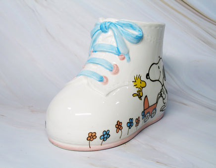 Snoopy Vintage Baby Shoe Planter - Blue - snoopn4pnuts.com