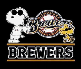 Snoopy Professional Baseball Indoor/Outdoor Waterproof Vinyl Decal - Milwaukee Brewers - snoopn4pnuts.com