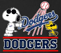 Snoopy Professional Baseball Indoor/Outdoor Waterproof Vinyl Decal - Los Angeles Dodgers