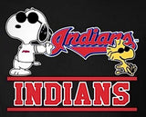 Snoopy Professional Baseball Indoor/Outdoor Waterproof Vinyl Decal - Cleveland Indians