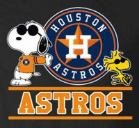 Snoopy Professional Baseball Indoor/Outdoor Waterproof Vinyl Decal - Houston Astros