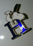 Snoopy Alphabet Cloisonne Pin - Blue "H"