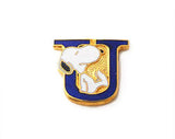 Snoopy Alphabet Cloisonne Pin - Blue "U"