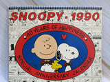 1990 Peanuts Gang 12-Month Spiral Wall Calendar - Special 40th Anniversary Edition