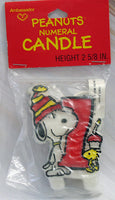 Snoopy Number 1 Vintage Birthday Candle (NEW But Near Mint/Wax Softened In Past)