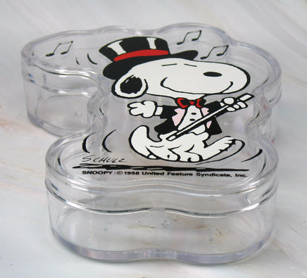 Snoopy Dancing Acrylic Candy Box (Great For Holding Nik - Naks!) - snoopn4pnuts.com