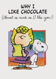 Peanuts Greeting Card Booklet With Envelope (8 Double-Sided Pages) - Why I Like Chocolate