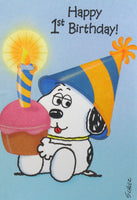 Baby Snoopy 1st Birthday Card