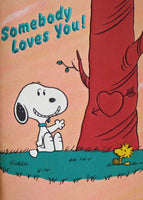 1985 Peanuts Greeting Card Booklet With Envelope (8 Double-Sided Pages) - Somebody Loves You!