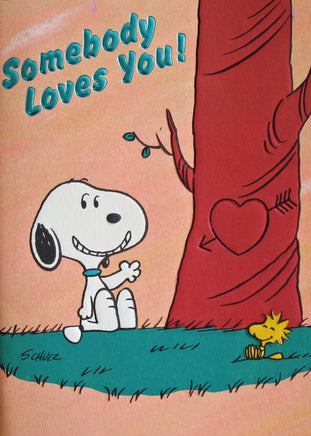 1985 Peanuts Greeting Card Booklet With Envelope (8 Double - Sided Pages) - Somebody Loves You! - snoopn4pnuts.com