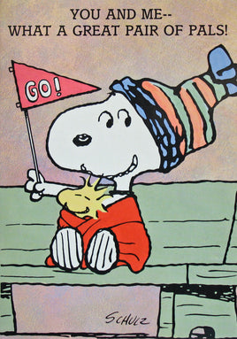 1990 Peanuts Greeting Card Booklet With Envelope (8 Double - Sided Pages) - You And Me - What A Great Pair Of Pals! - snoopn4pnuts.com