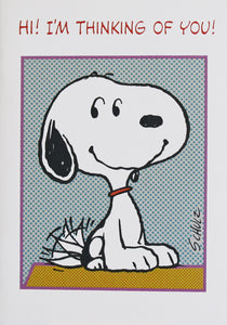 1987 Peanuts Greeting Card Booklet With Envelope (8 Double-Sided Pages) - Hi! I'm Thinking Of You!