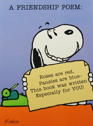 Peanuts Greeting Card Booklet With Envelope (8 Double - Sided Pages) - A Friendship Poem - snoopn4pnuts.com