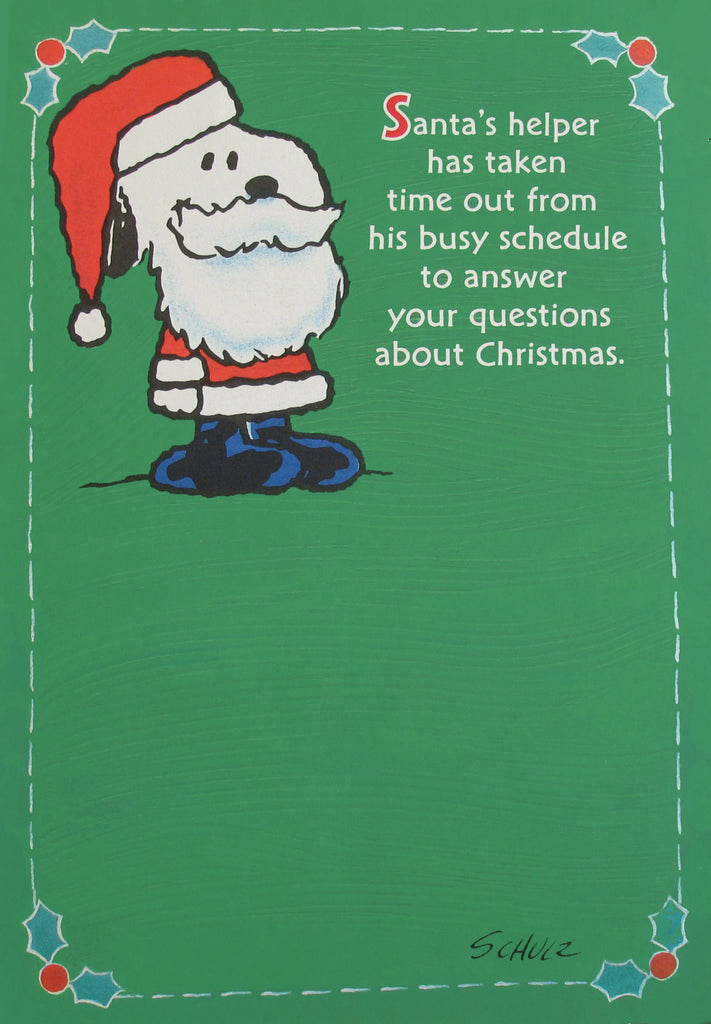 Christmas Lift-A-Flap Greeting Card (Large) - Snoopy Santa