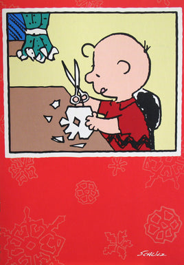 Christmas Card - Charlie Brown Scissor Art - snoopn4pnuts.com