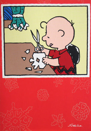 Christmas Card - Charlie Brown Scissor Art - snoopn4pnuts.com
