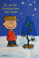 Christmas Card - Charlie Brown's Christmas Tree (Expanding Card With Glitter Accents)