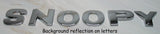 Snoopy Thick Chrome Metal Car Emblems (6 Individual Letters)