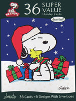 Peanuts Gang Christmas Card Assortment - SUPER VALUE: 36 CARDS! - snoopn4pnuts.com