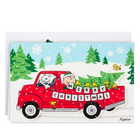 2-D Peanuts Christmas Cards With Designer Envelopes