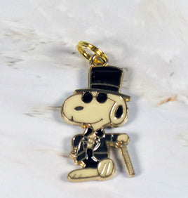 Snoopy Joe Cool Top Hat Enamel Charm (Cream Color) - snoopn4pnuts.com
