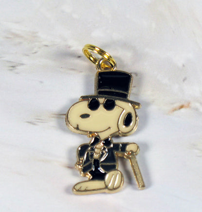 Snoopy Joe Cool Top Hat Enamel Charm (Cream Color) - snoopn4pnuts.com