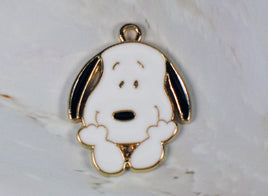 Smiling Snoopy Enamel Charm (White Face) - Small - snoopn4pnuts.com