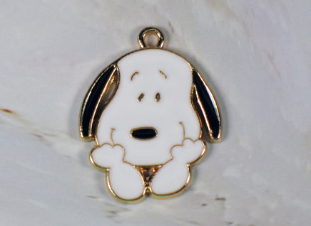 Smiling Snoopy Enamel Charm (White Face) - Small - snoopn4pnuts.com