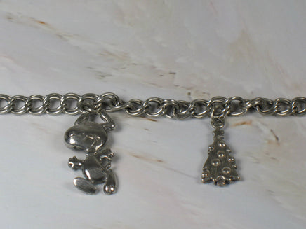 Snoopy Christmas Sterling Silver Charm Bracelet (Child Size) - snoopn4pnuts.com