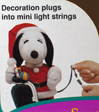 Snoopy Santa Animated Plush Christmas Tree Doll (Plugs Into String Lights)